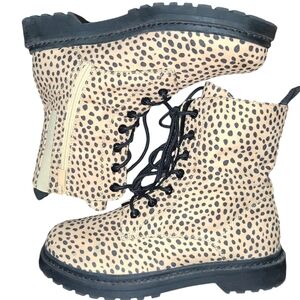 torrid Beige and Black Spotted Combat Boots